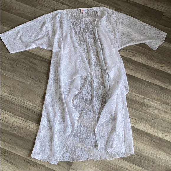 💚 Chic White Lace Open-Front Kimono - Picture 1 of 1